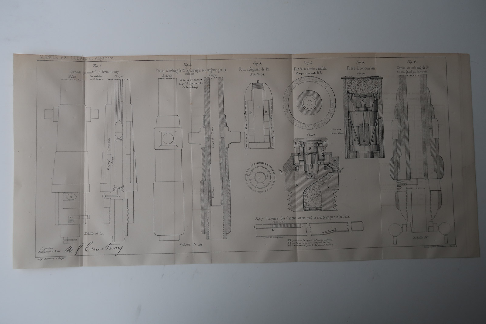 , 2-Antique Prints-ENGLISH NAVY-NAVAL ARTILLERY-CANON-Revue Maritime-1869, Pictura Antique Prints
