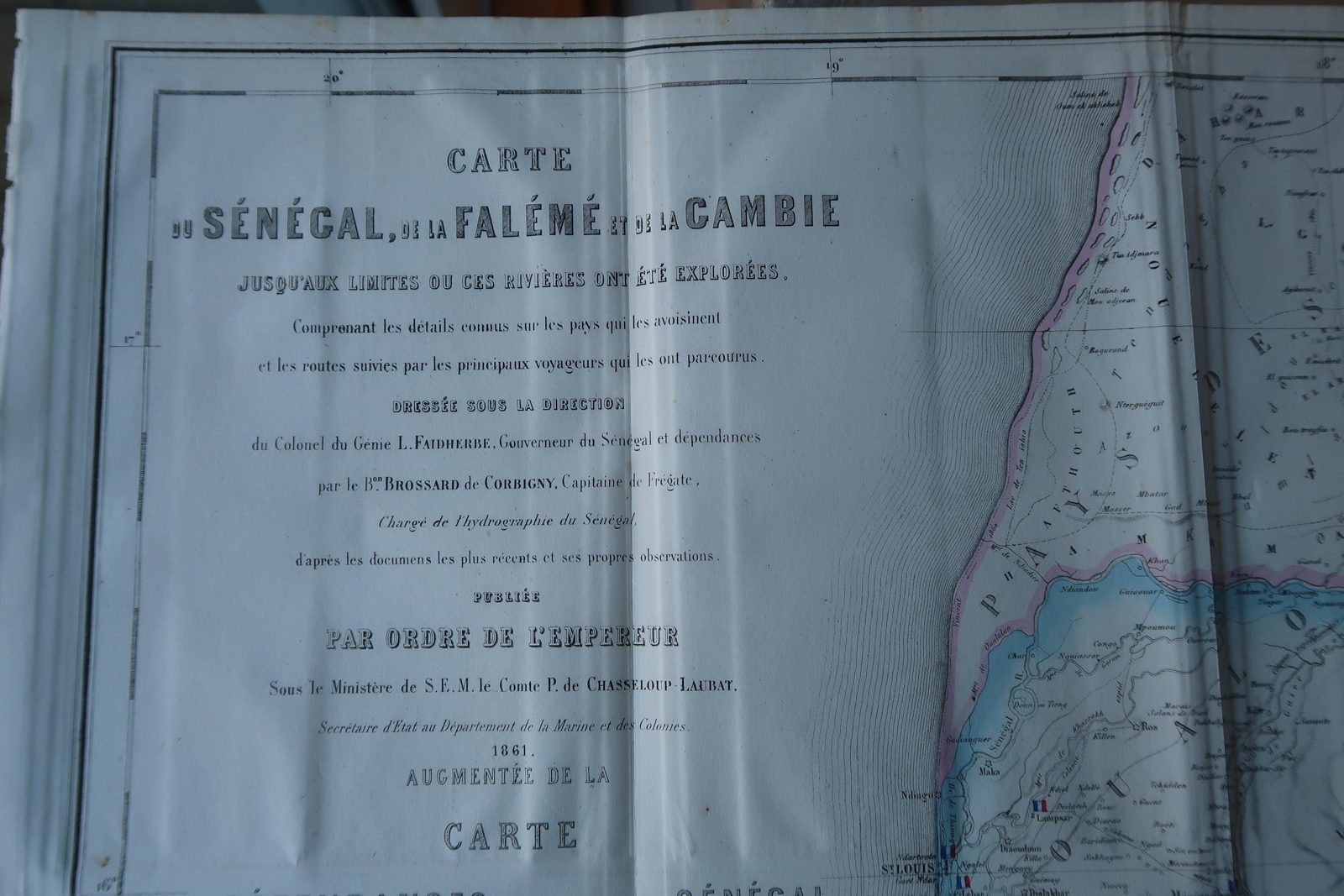 , Antique Map-SENEGAL-FALEME-MALI-GAMBIA-FRENCH NAVY-Revue Maritime-1869, Pictura Antique Prints