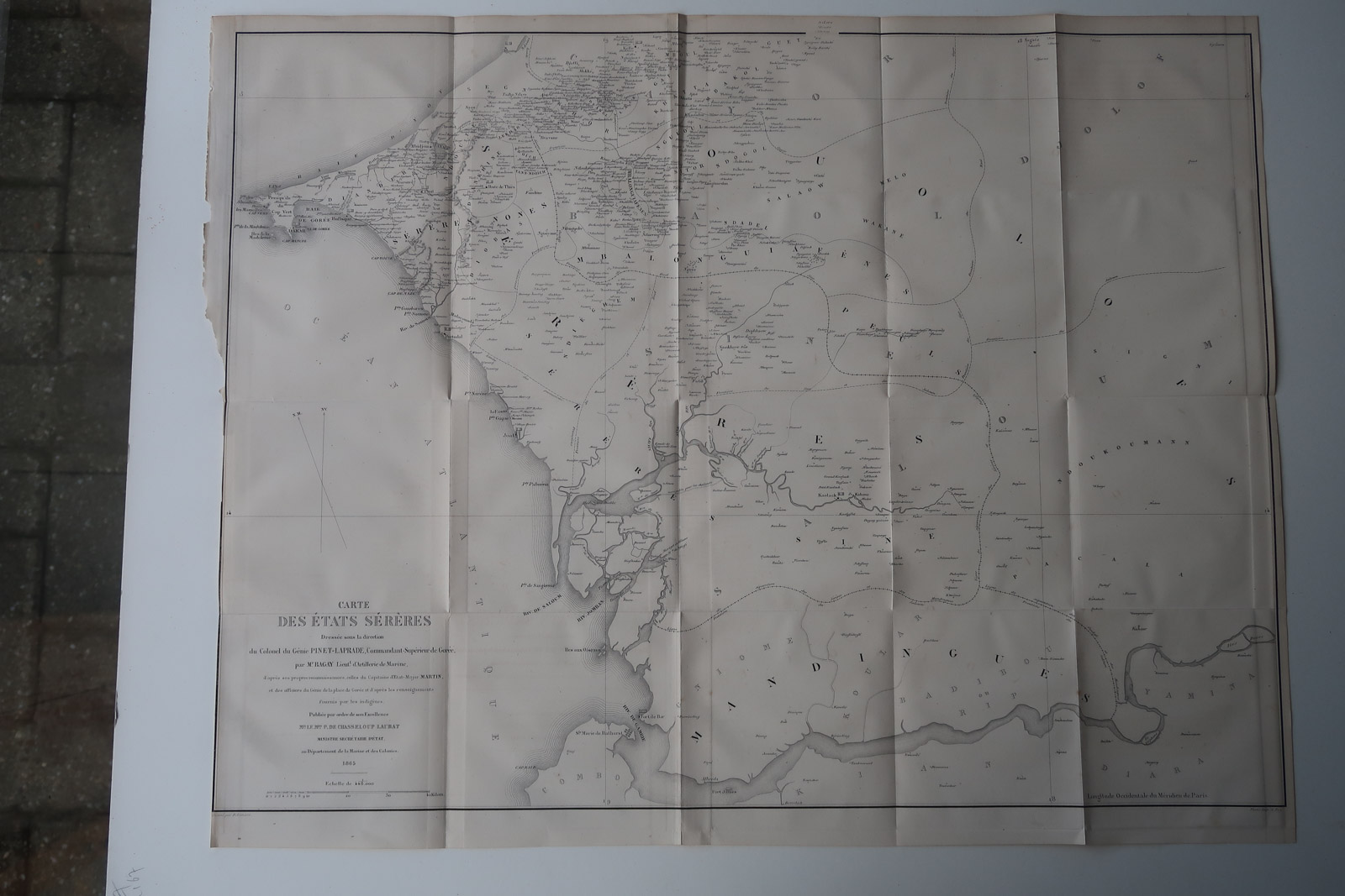, Antique Map-WESTERN AFRICA-SENEGAL-GAMBIA-MALI-Revue Maritime-1869, Pictura Antique Prints