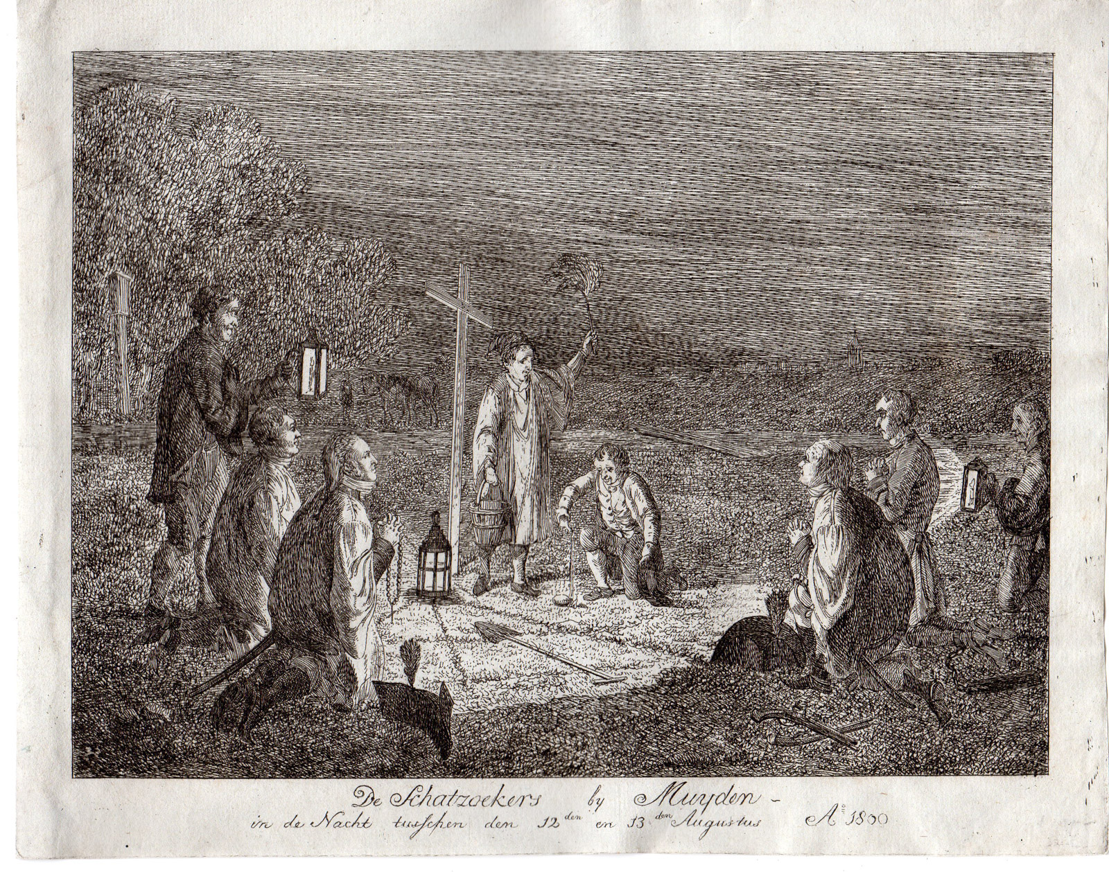 , Antique Print-TREASURE HUNTERS-MUIDEN-DIRK VAN DER MEULEN-Anonymous-1800, Pictura Antique Prints