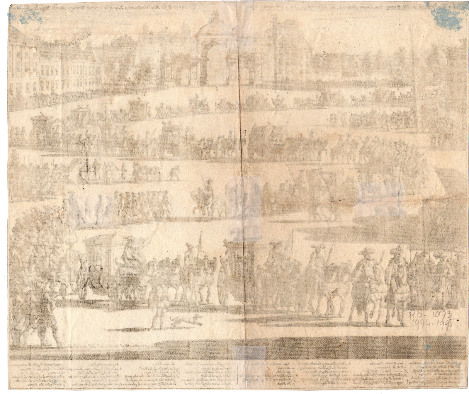 , Antique Print-KING WILLIAM III-MARY-THE HAGUE-ENTRY-Luyken-Allard-ca 1695, Pictura Antique Prints