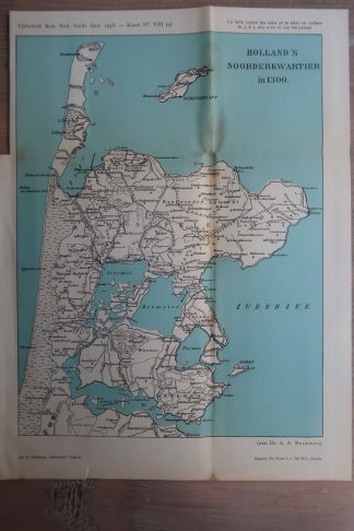 Antique Map-NOORDHOLLAND-WEST FRIESLAND-Aardr. Genootschap-1938