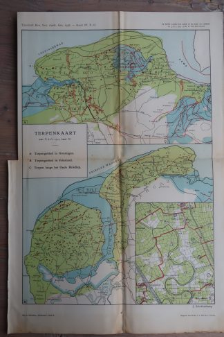 Antique Map-TERPENKAART-NETHERLANDS-Aardr. Genootschap-1938