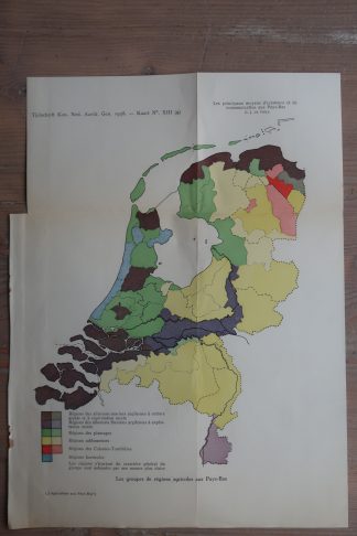 Antique Map-AGRICULTURE TYPES-THE NETHERLANDS-Aardr. Genootschap-1938