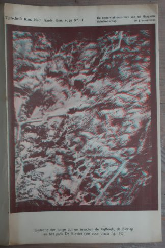 Antique Map-DUNES-SCHEVENINGEN-KIJKDUIN-3D GLASSES-Aardr. Genootschap-1939