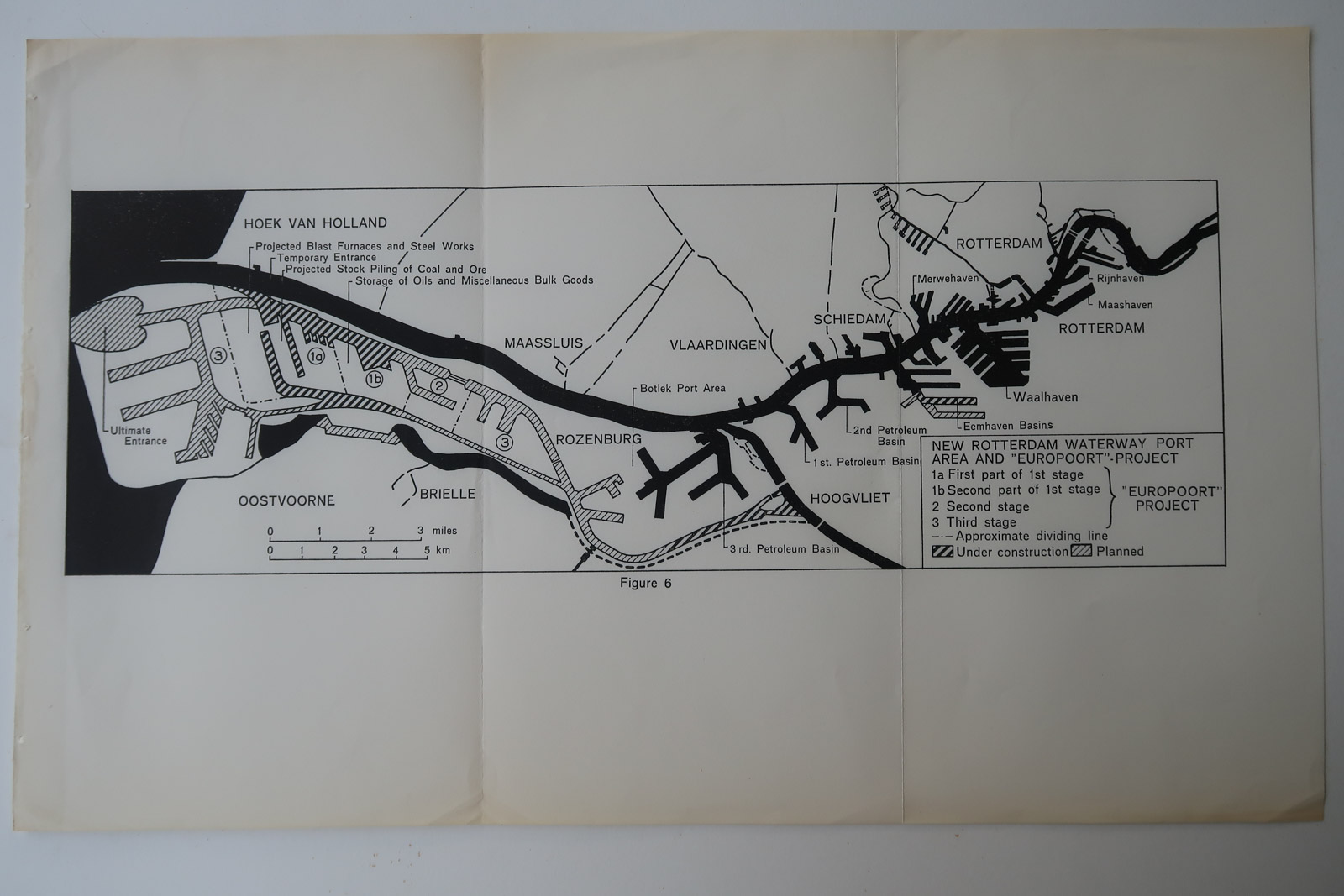IMG 3232 416x277 Antique Map-ROTTERDAM HARBOUR-EUROPOORT-Anonymous-c.1950
