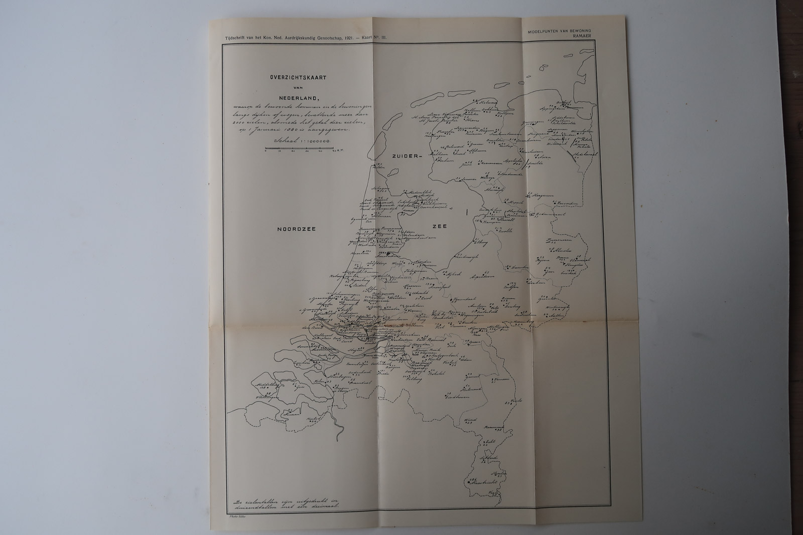 , 4-Antique Maps-DEMOGRAPHIC DEVELOPMENT-THE NETHERLANDS-Aardr. Genootschap-1921, Pictura Antique Prints