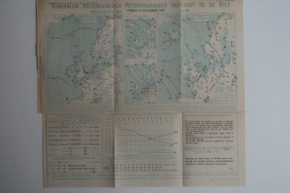 Antique Map-KNMI-METEOROLOGICAL OFFICE-FORECAST-Aardr. Genootschap-1936