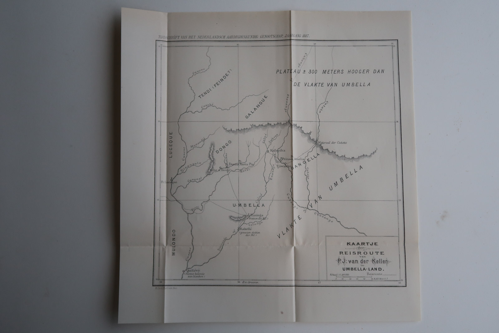 , Antique Map-ANGOLA-VAN DER KELLEN-UMBELLA LAND-Aardr. Genootschap-1887, Pictura Antique Prints