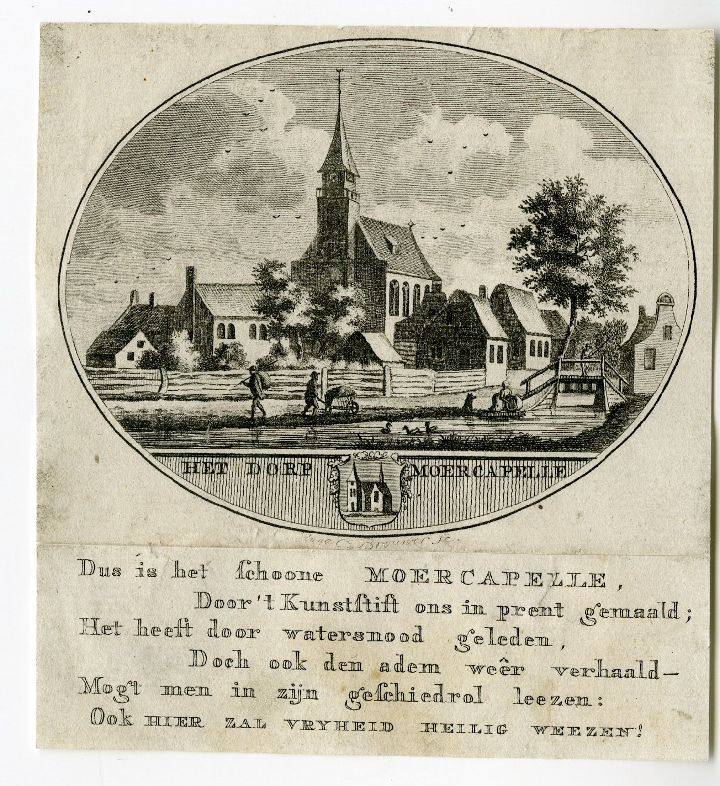Pco 25947 416x454 Antique Print-MOERKAPELLE-PANORAMIC VIEW-Brouwer-Ollefen & Bakker-1793
