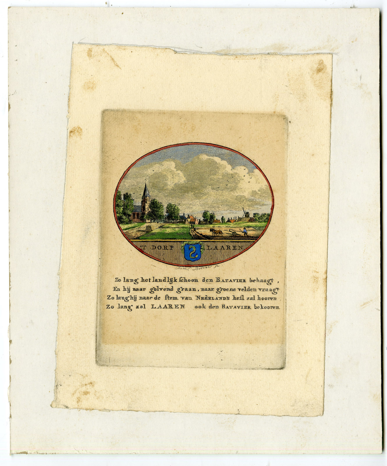 , Antique Print-LAREN-PANORAMIC VIEW-Brouwer-Ollefen & Bakker-1793, Pictura Antique Prints