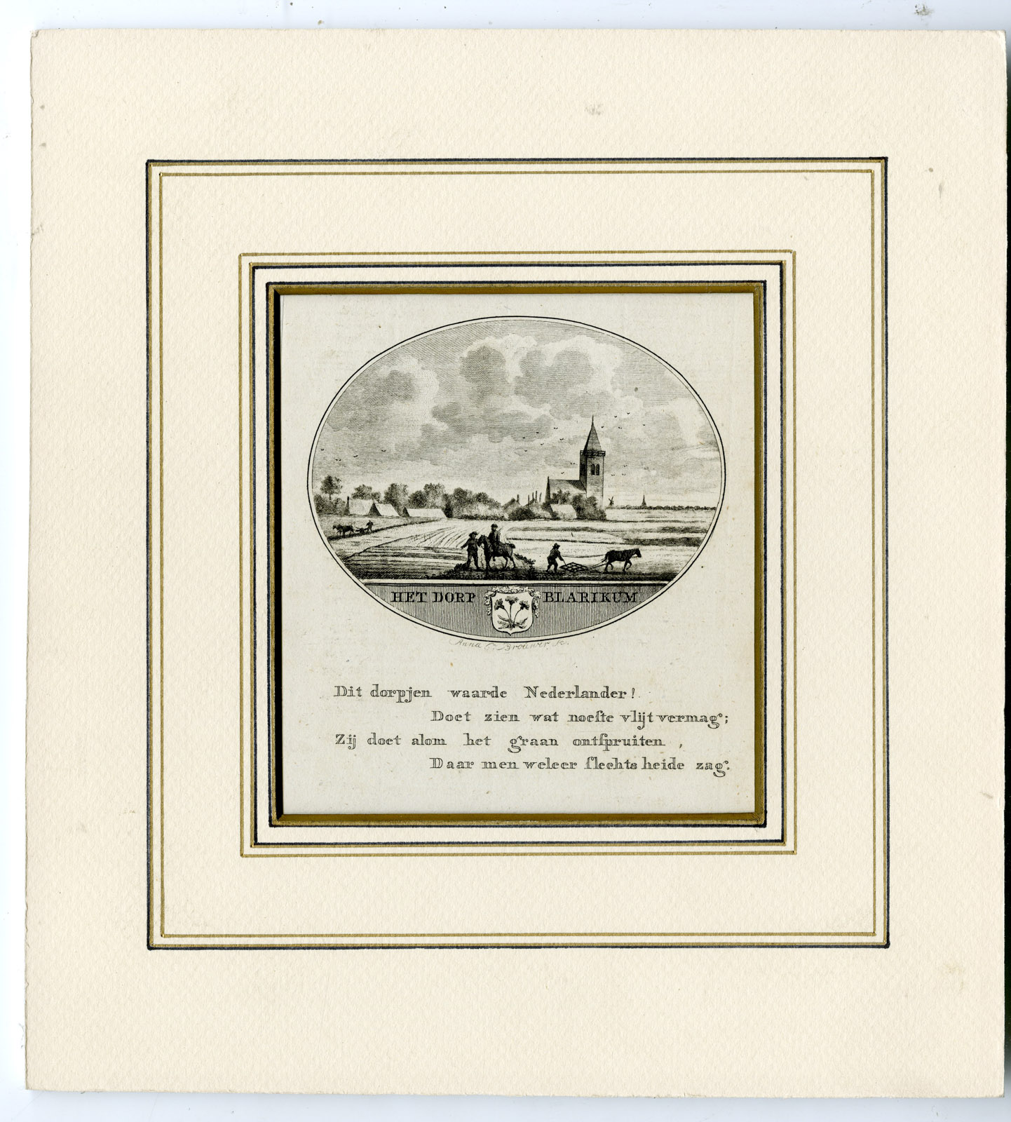 Pco 25954 416x462 Antique Print-BLARICUM-PANORAMIC VIEW-Brouwer-Ollefen & Bakker-1793