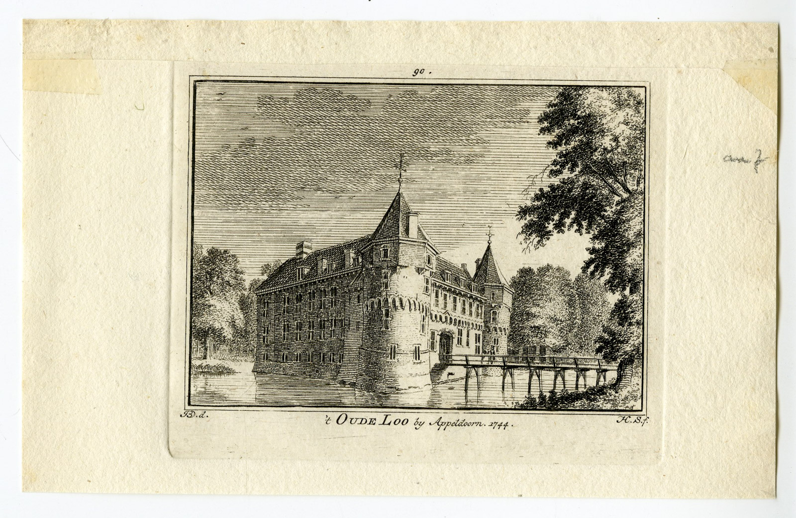 , Antique Print-HET OUDE LOO CASTLE-APELDOORN-Spilman-de Beijer-1746, Pictura Antique Prints