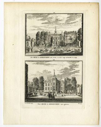 Antique Print-ANKEVEEN-CASTLE-VIEW-Spilman-de Beijer-1746