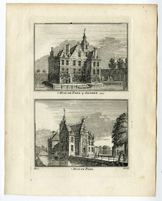 Antique Print-DE PARK-CASTLE-ARNHEM-VIEW-Spilman-de Beijer-1746