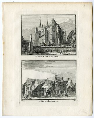 Antique Print-HOF-CHURCH-SINT JANSKERK-ARNHEM-Spilman-de Beijer-1746