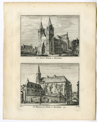 Antique Print-NICOLAASKERK-SINT JANSKERK-ARNHEM-Spilman-de Beijer-1746
