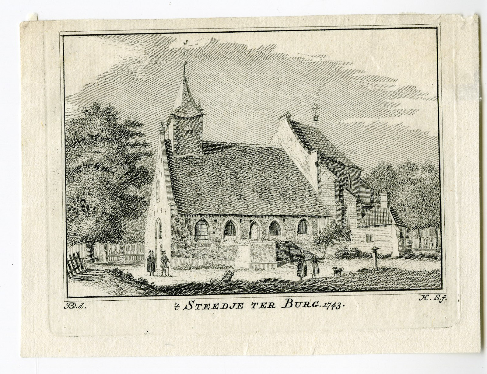 , Antique Print-TERBORG-VIEW-Spilman-de Beijer-1746, Pictura Antique Prints