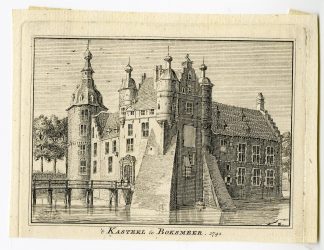 Antique Print-BOXMEER CASTLE-VIEW-Spilman-de Beijer-1746