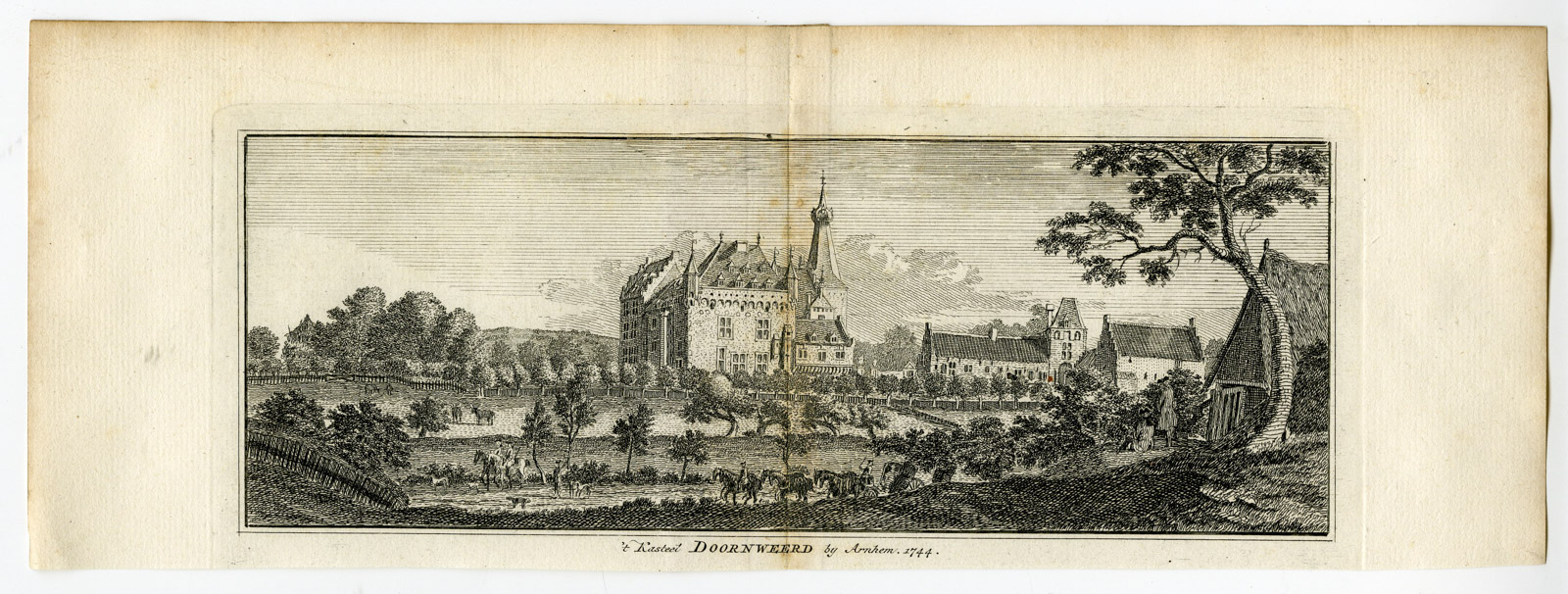 , Antique Print-DOORWERTH CASTLE-ARNHEM-Spilman-de Beijer-1746, Pictura Antique Prints