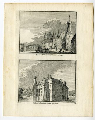 Antique Print-DOORWERTH CASTLE-ARNHEM-Spilman-de Beijer-1746
