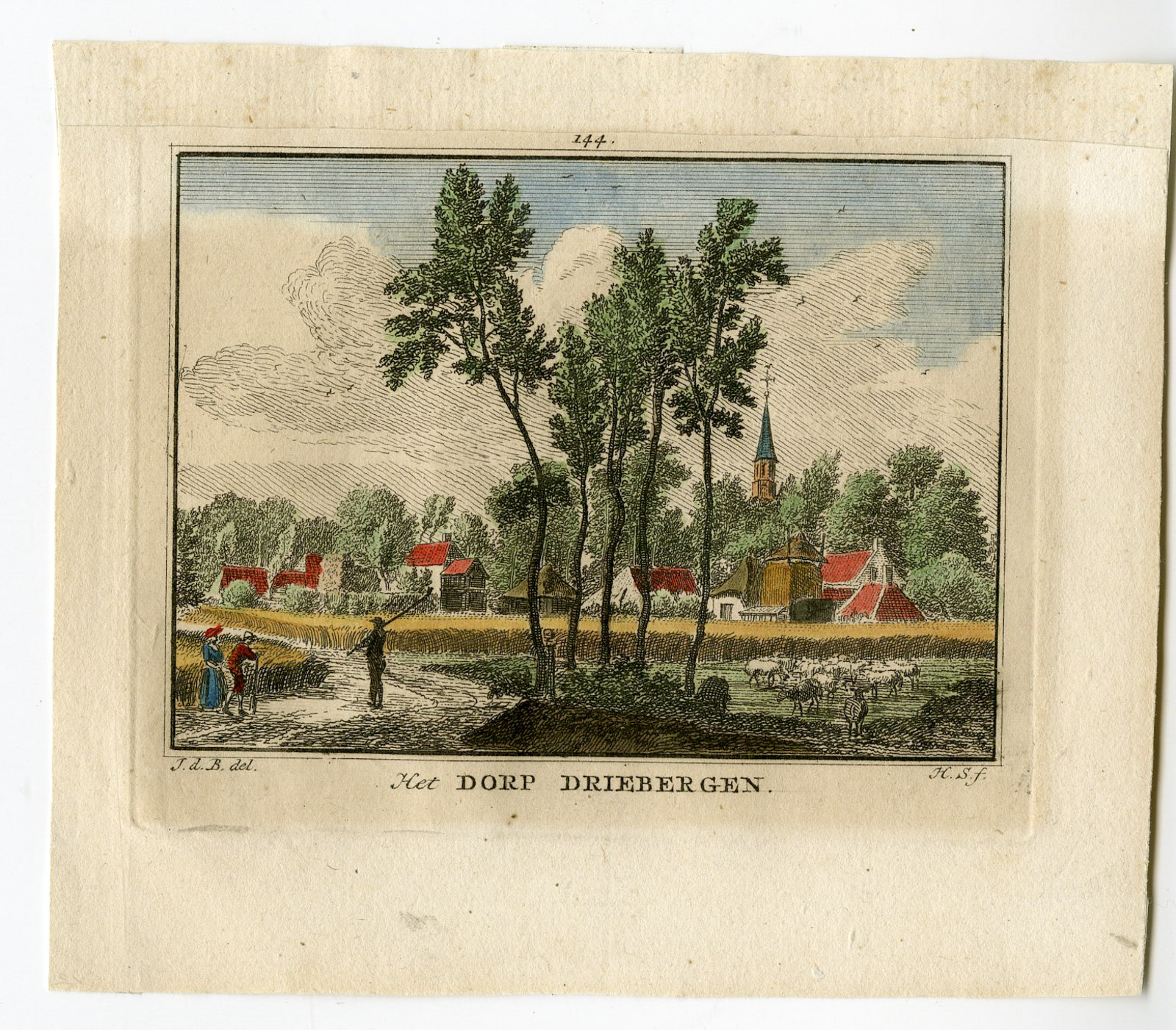 , Antique Print-DRIEBERGEN-VIEW-Spilman-de Beijer-1746, Pictura Antique Prints