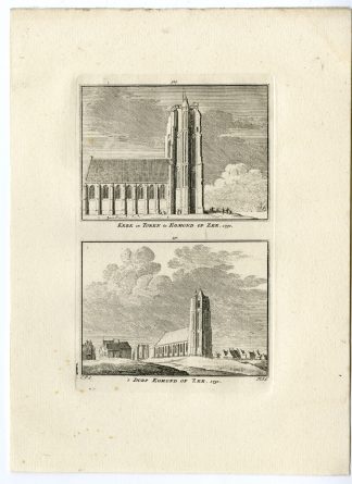 Antique Print-EGMOND AAN ZEE-CHURCH-VIEW-Spilman-de Beijer-1746