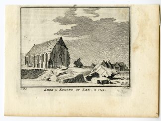 Antique Print-EGMOND AAN ZEE-CHURCH-VIEW-Spilman-de Beijer-1746