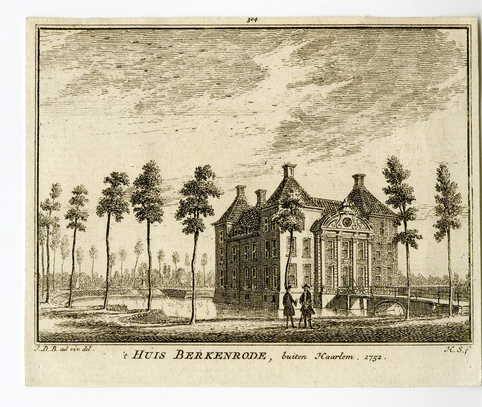 Pco 26210 416x352 Antique Print-HUIS BERKENRODE-CASTLE-HAARLEM-Spilman-de Beijer-1746