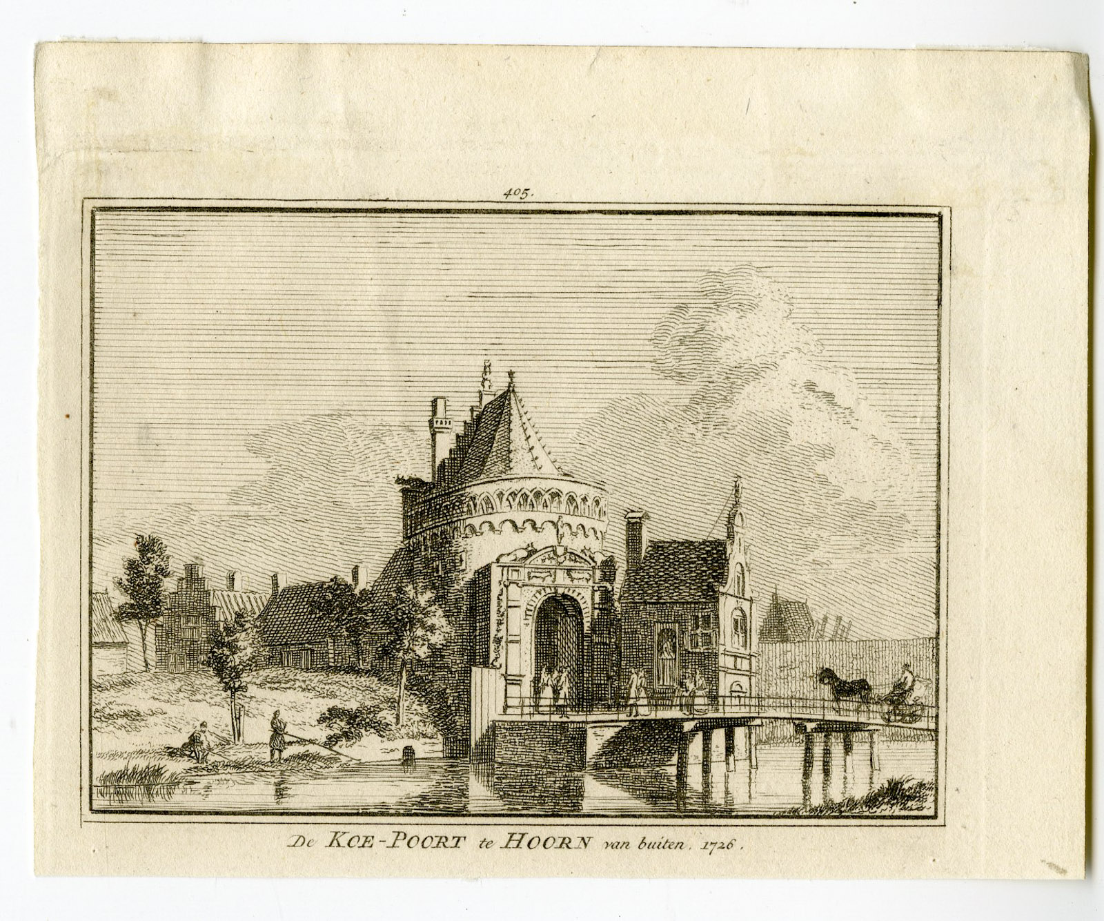 , Antique Print-KOEPOORT-HOORN-VIEW-Spilman-de Beijer-1746, Pictura Antique Prints