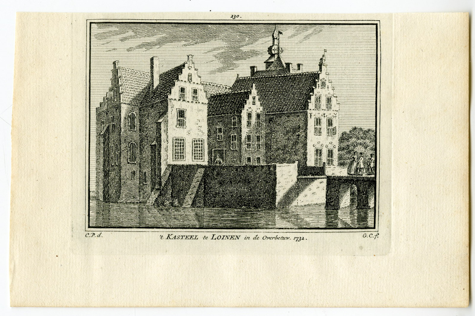 , Antique Print-LOENEN CASTLE-LOINEN-SLIJK EWIJK-Spilman-de Beijer-1746, Pictura Antique Prints