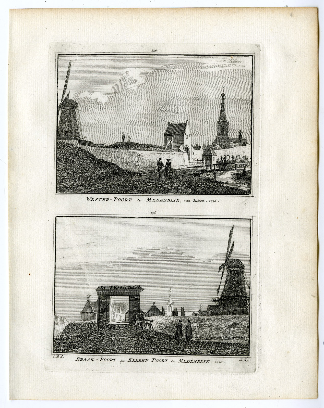 , Antique Print-MEDEMBLIK-BRAAKPOORT-WESTERPOORT-Spilman-de Beijer-1746, Pictura Antique Prints