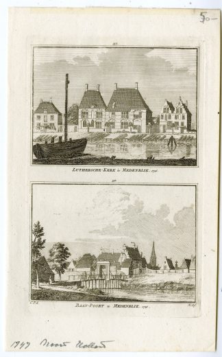 Antique Print-MEDEMBLIK-BAANPOORT-LUTHERAN CHURCH-Spilman-de Beijer-1746