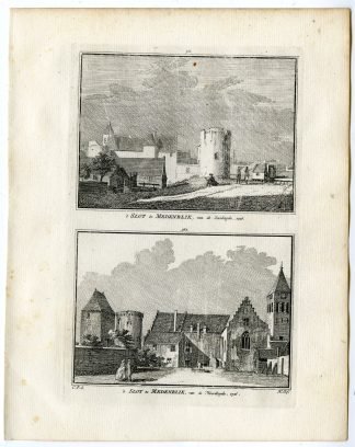 Antique Print-MEDEMBLIK-CASTLE-SOUTH-NORTH SIDE-Spilman-de Beijer-1746