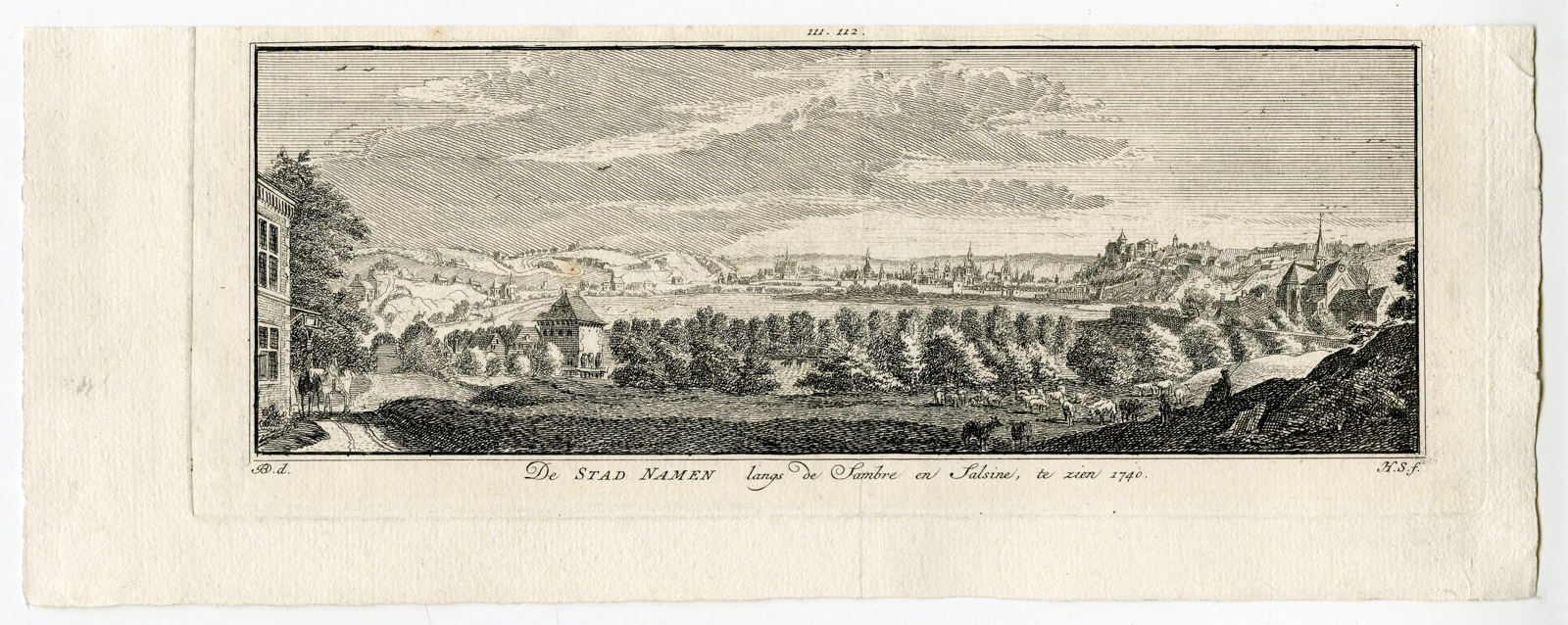 , Antique Print-NAMEN-NAMUR-SAMBRE-BELGIUM-Spilman-de Beijer-1746, Pictura Antique Prints