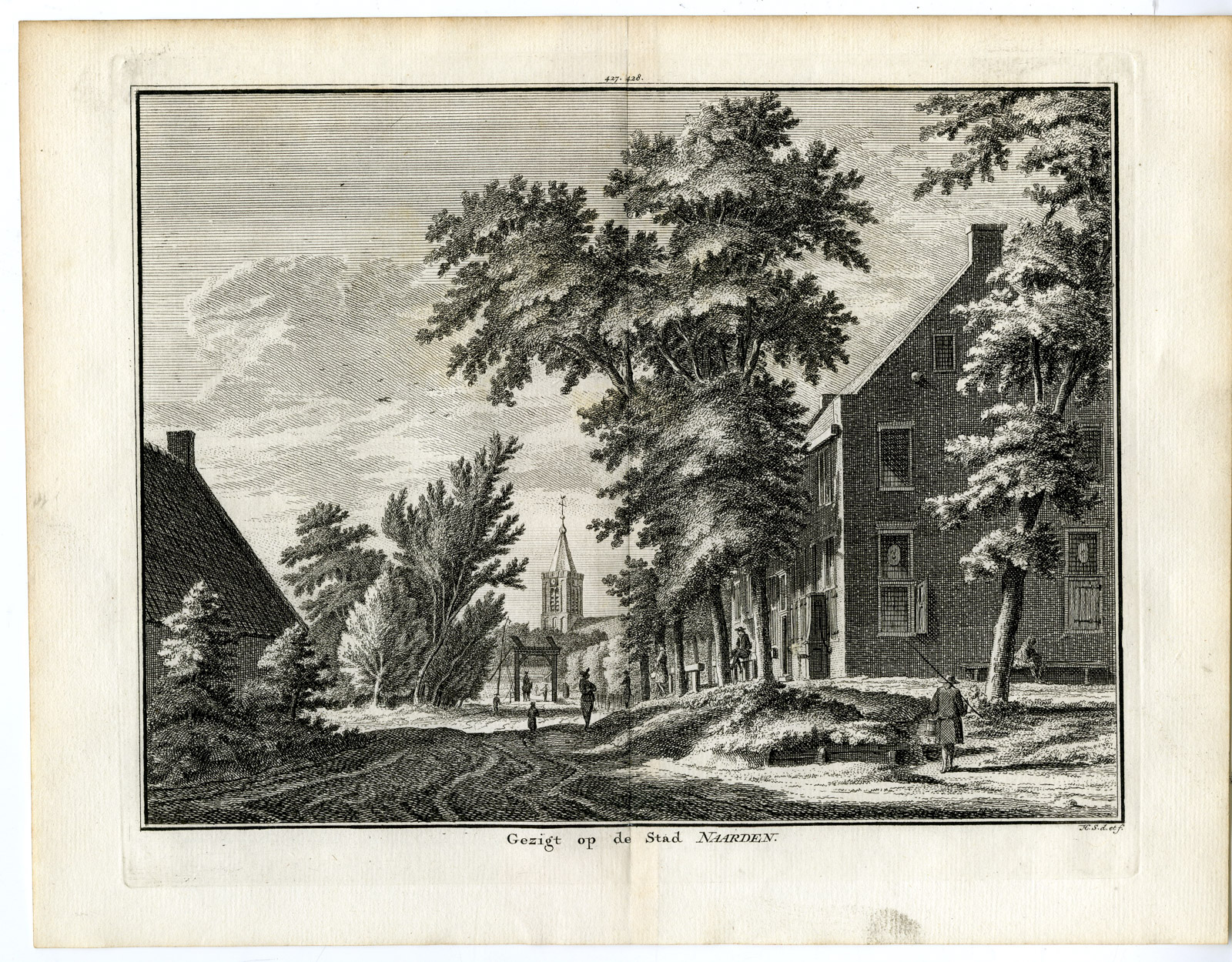 , Antique Print-NAARDEN-VIEW-Spilman-de Beijer-1746, Pictura Antique Prints