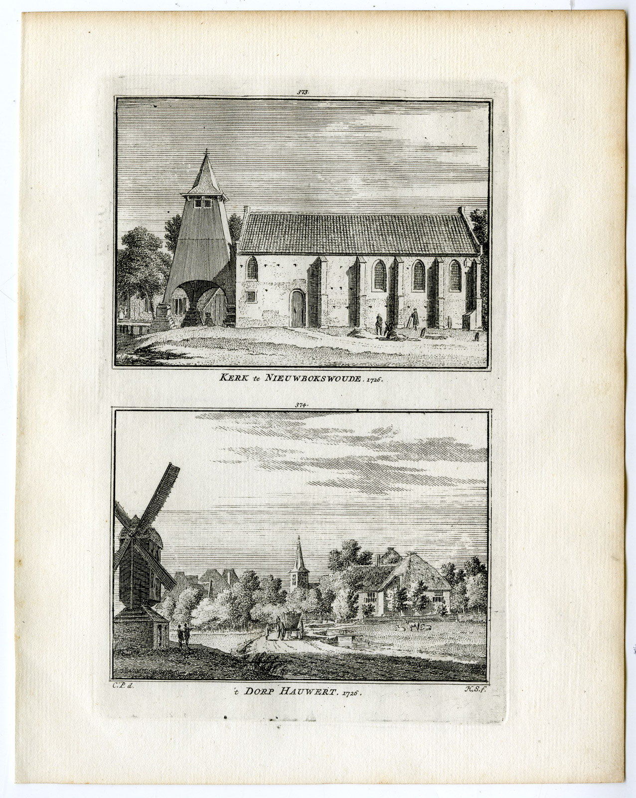 , Antique Print-NIBBIXWOUD-HAUWERT-VILLAGE-Spilman-de Beijer-1746, Pictura Antique Prints