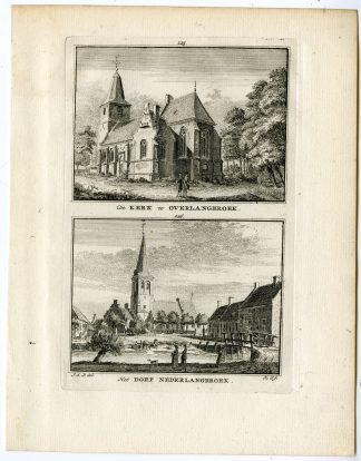Antique Print-OVERLANGBROEK-NEDERLANGBROEK-CHURCH-Spilman-de Beijer-1746