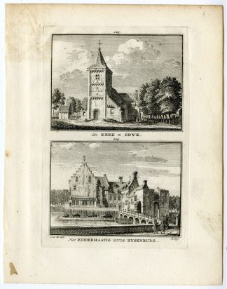 Antique Print-ODIJK-RIJSENBURG-CASTLE-CHURCH-Spilman-de Beijer-1746