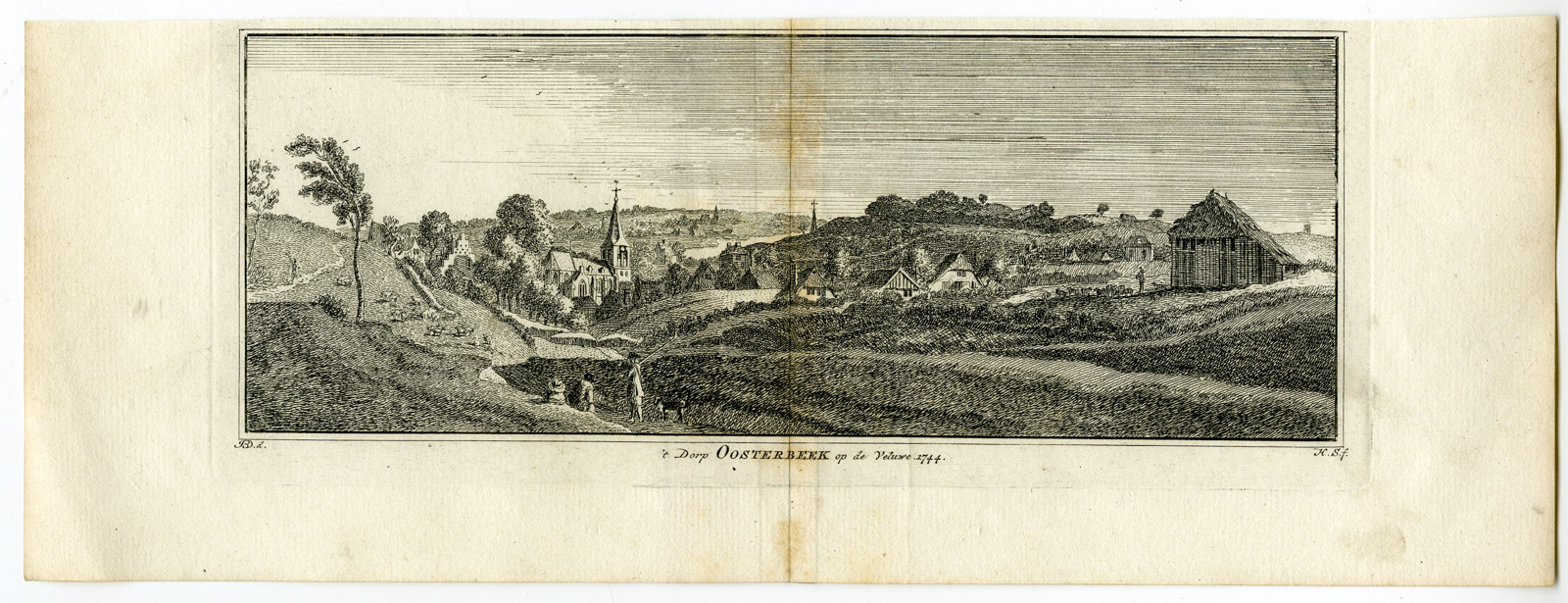, Antique Print-OOSTERBEEK-VELUWE-VILLAGE-Spilman-de Beijer-1746, Pictura Antique Prints