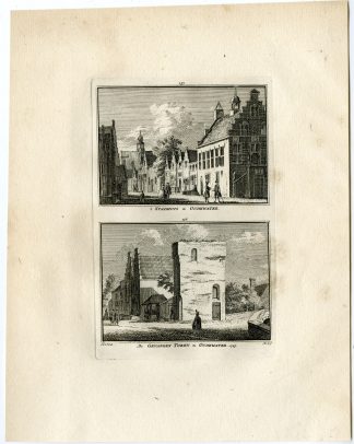 Antique Print-OUDEWATER-CITY HALL-PRISON TOWER-Spilman-de Beijer-1746