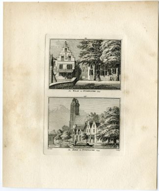 Antique Print-OUDEWATER-WAAG-CHURCH-Spilman-de Beijer-1746