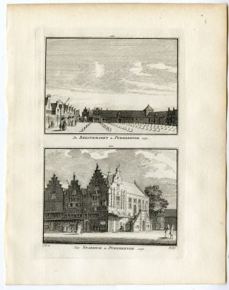 Antique Print-PURMEREND-CATTLE MARKET-CITY HALL-Spilman-de Beijer-1746
