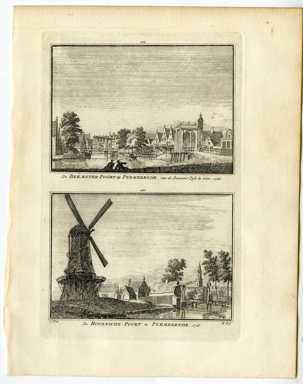 , Antique Print-PURMEREND-BEEMSTERPOORT-HOORNSE-Spilman-de Beijer-1746, Pictura Antique Prints