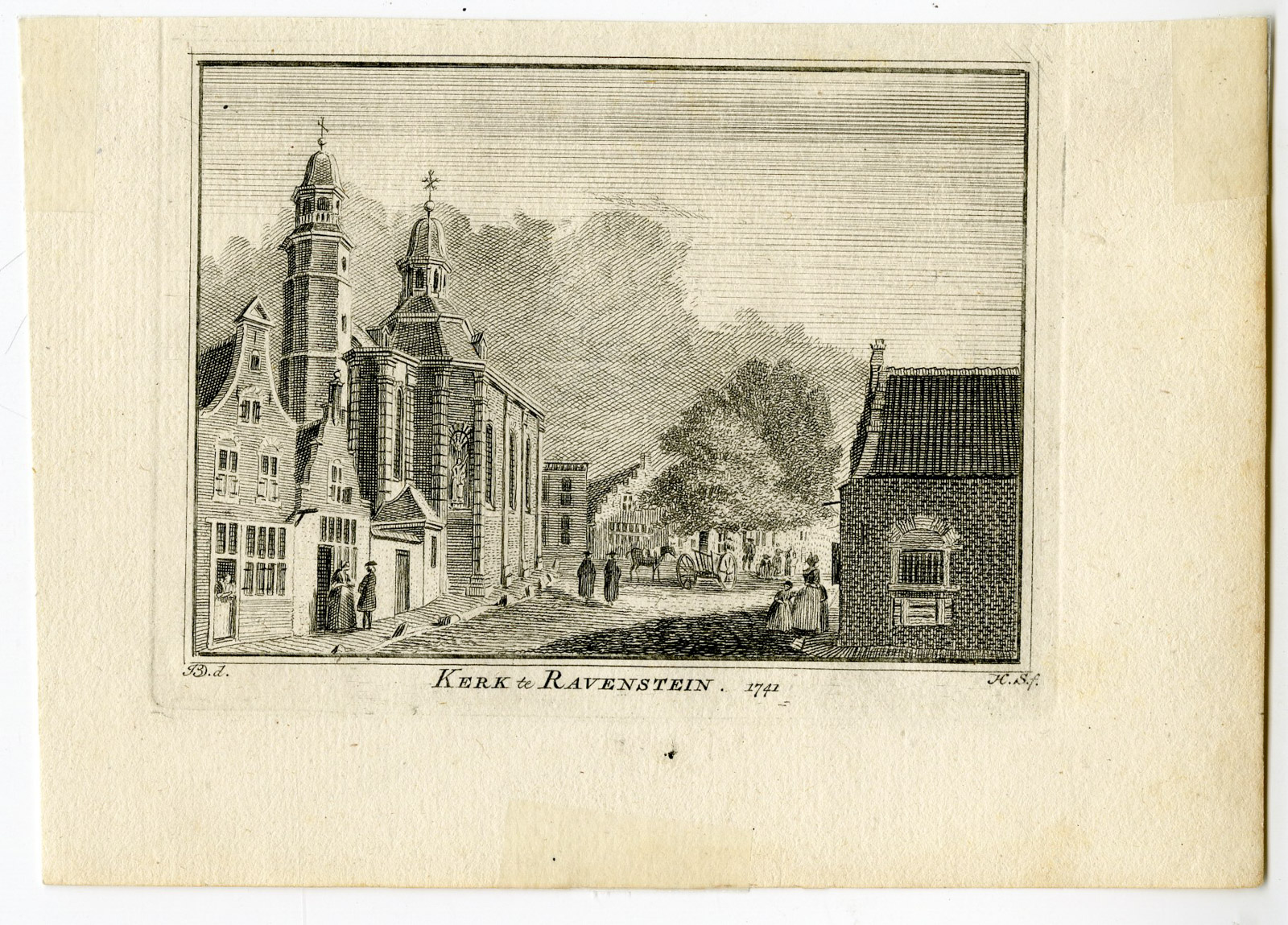 , Antique Print-RAVENSTEIN-CHURCH-Spilman-de Beijer-1746, Pictura Antique Prints