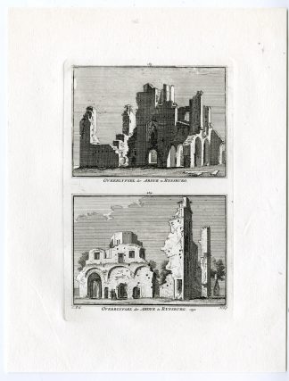 Antique Print-RIJNSBURG-BENEDICTINE ABBEY-RUIN-Spilman-de Beijer-1746