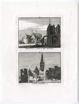 Antique Print-RIJNSBURG-ABBEY-CHURCH-CASTLE-Spilman-de Beijer-1746