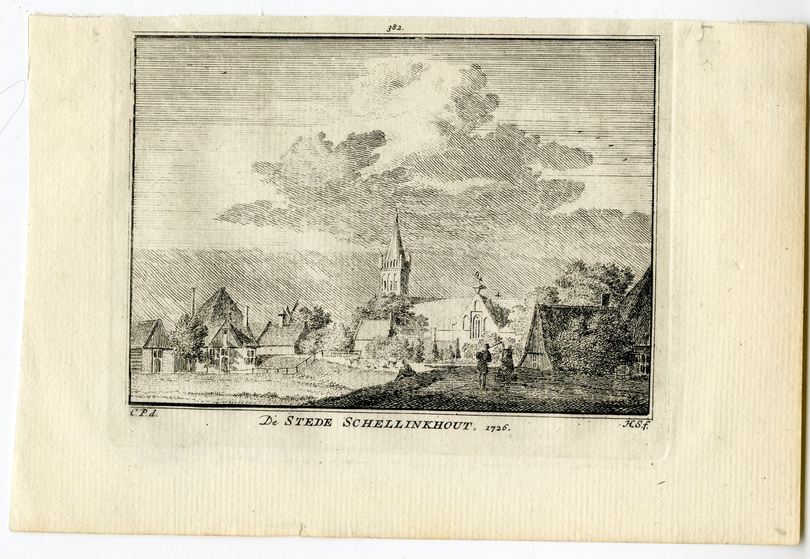 , Antique Print-SCHELLINKHOUT-VILLAGE-Spilman-de Beijer-1746, Pictura Antique Prints