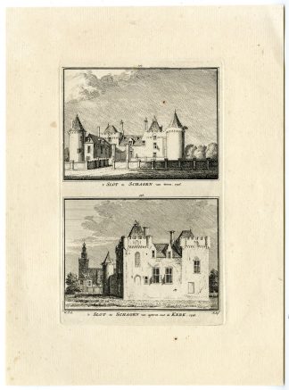 Antique Print-SCHAGEN-CASTLE-CHURCH-Spilman-de Beijer-1746