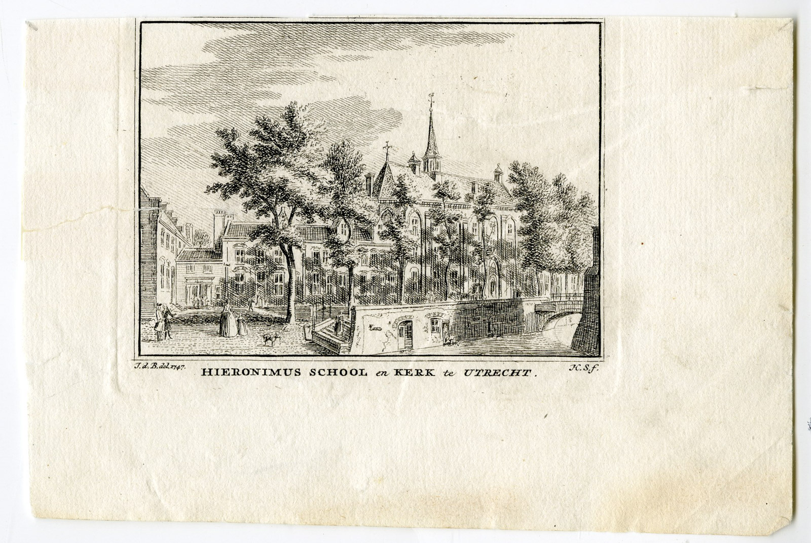 Pco 26447 416x279 Antique Print-UTRECHT-HIERONYMUS SCHOOL-LATIN-CHURCH-Spilman-de Beijer-1746